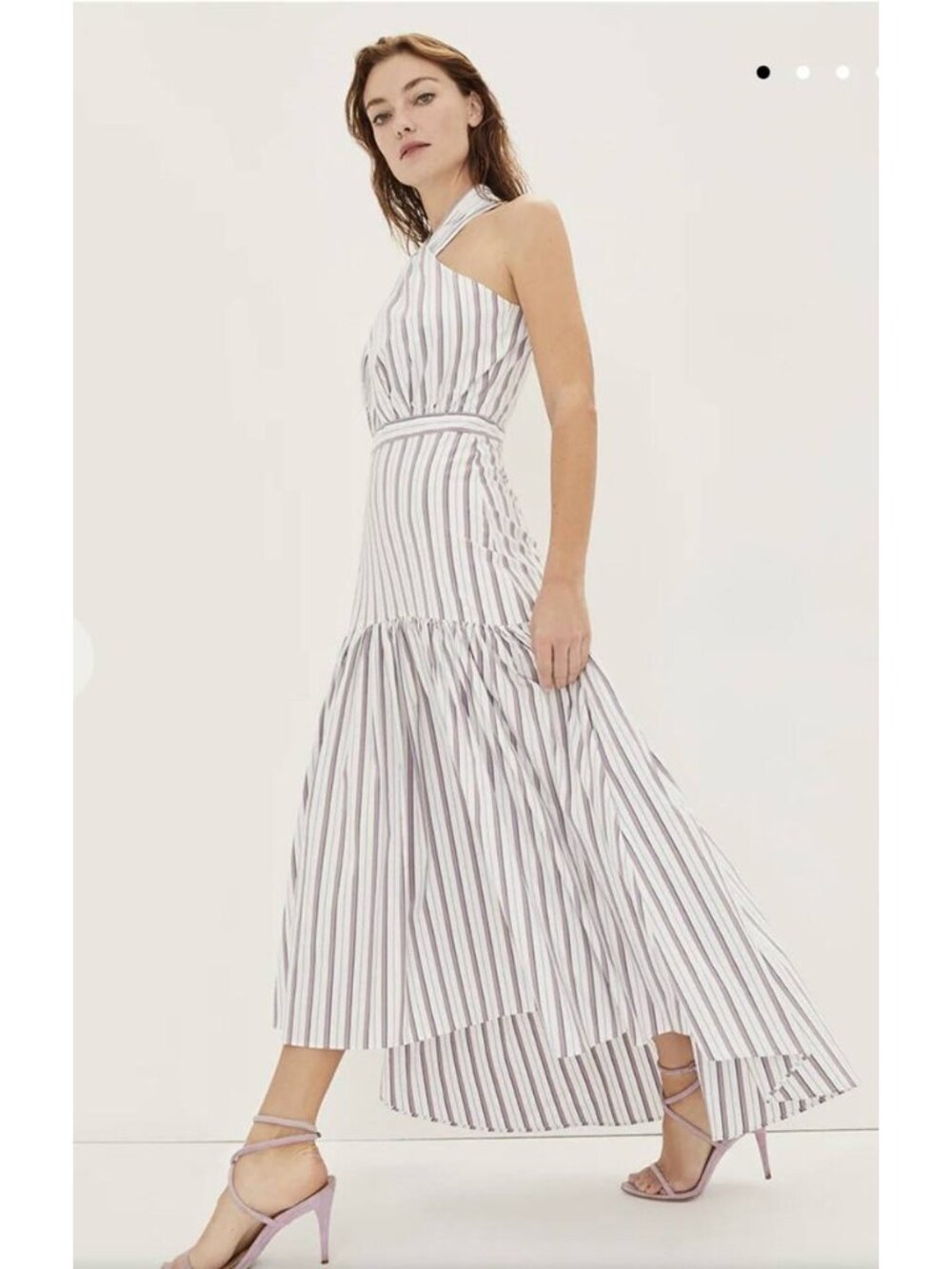 Veronica Beard Radley Halter Dress in Off white Multi Size 2 - Picture 3 of 9
